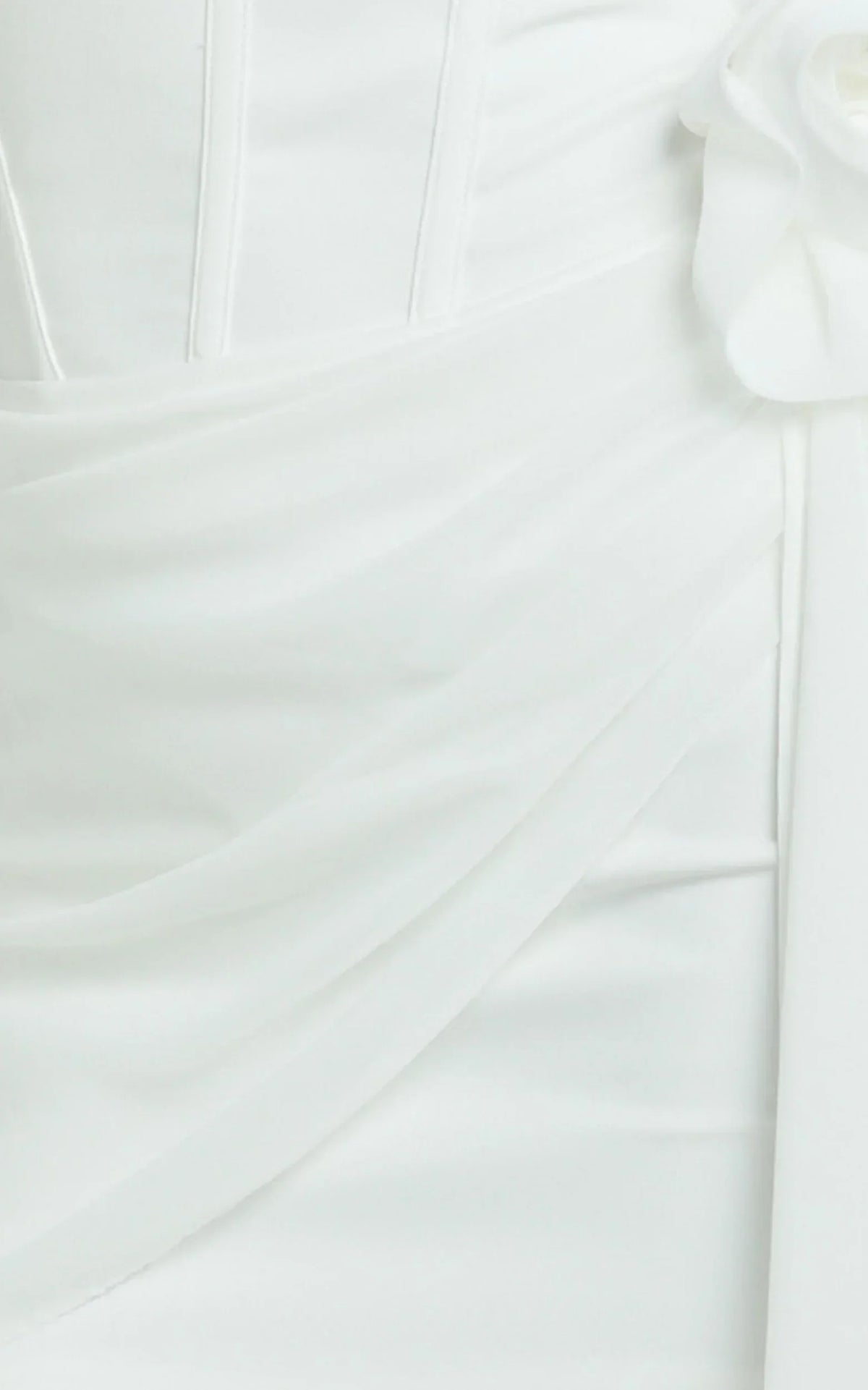 Mini-robe Riley - Robe moulante bustier drapée en blanc