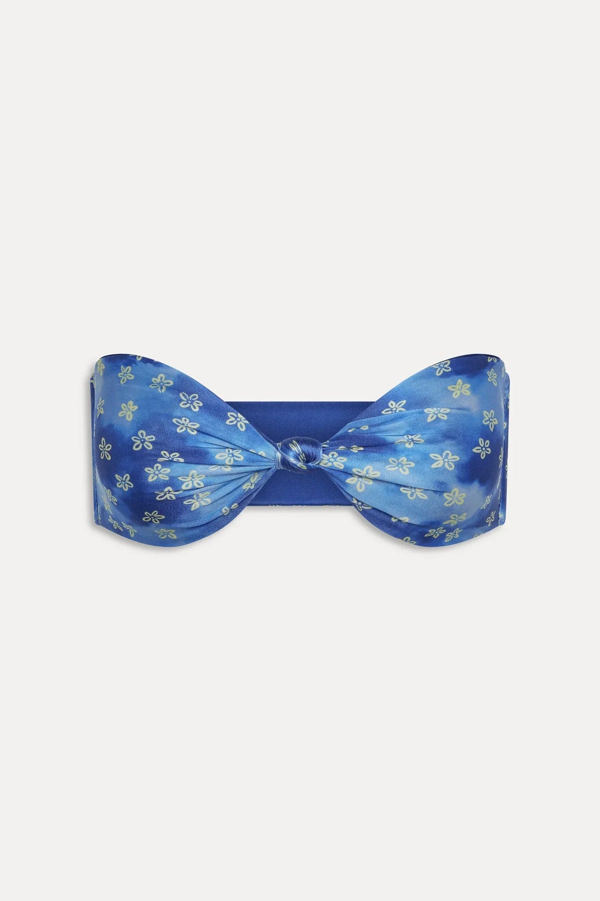 Gigi Satin Bandeau Bikini Top - Cosmic Bloom