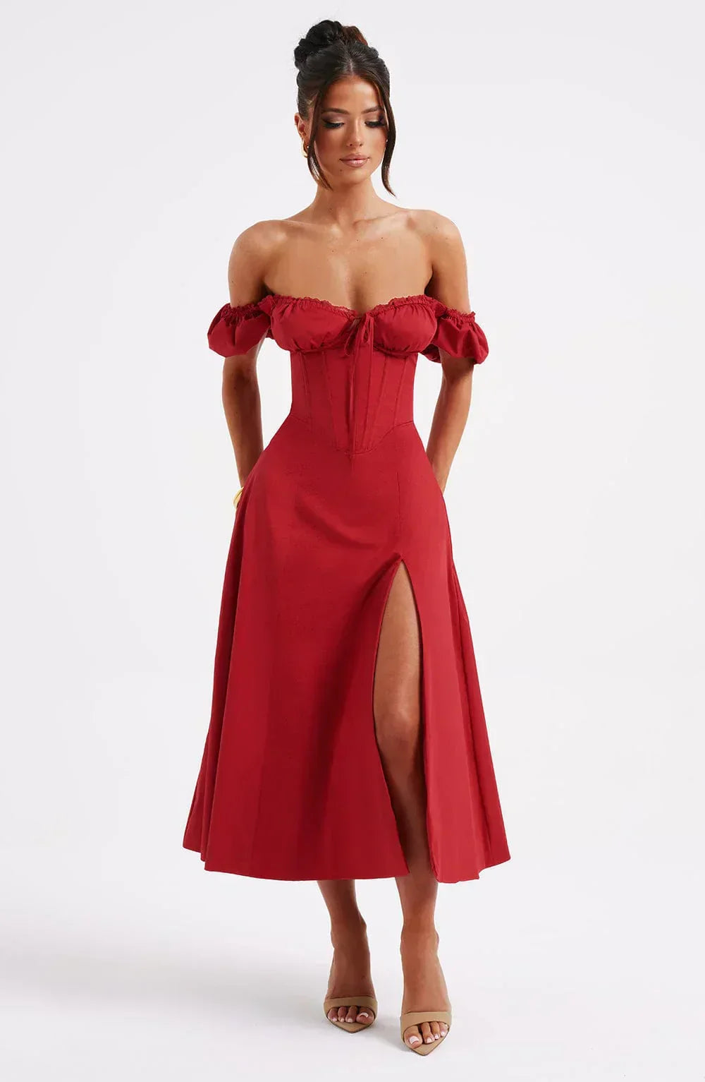 Robe midi Courtney - Rouge