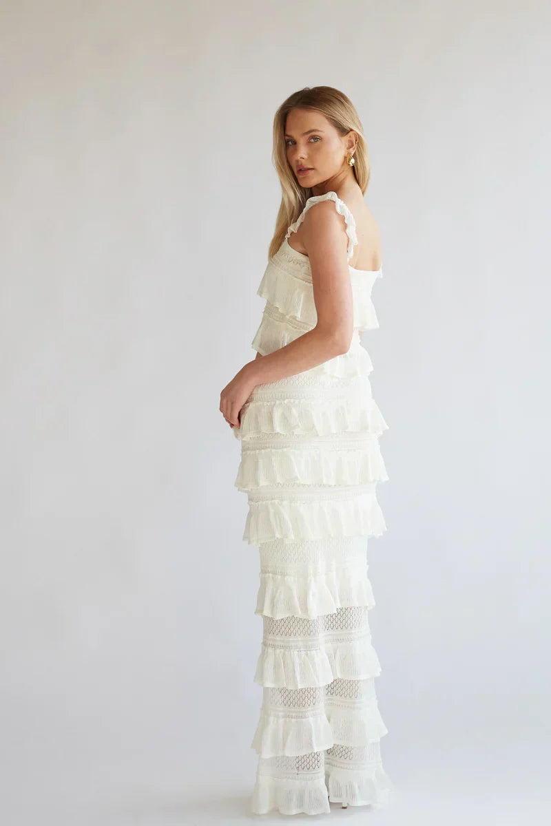 Ensemble Colette haut court en crochet et jupe longue