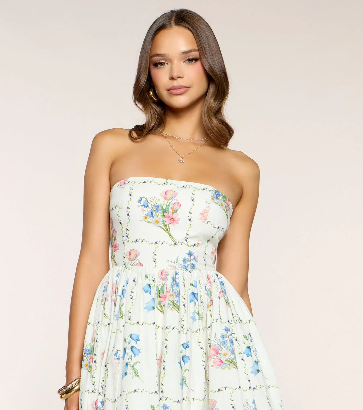 Café Cutie Floral A-Line Midi Dress