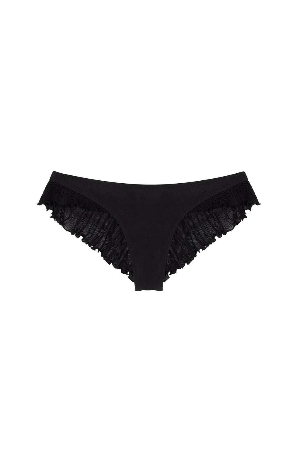 alala Black ruffled bikini thong