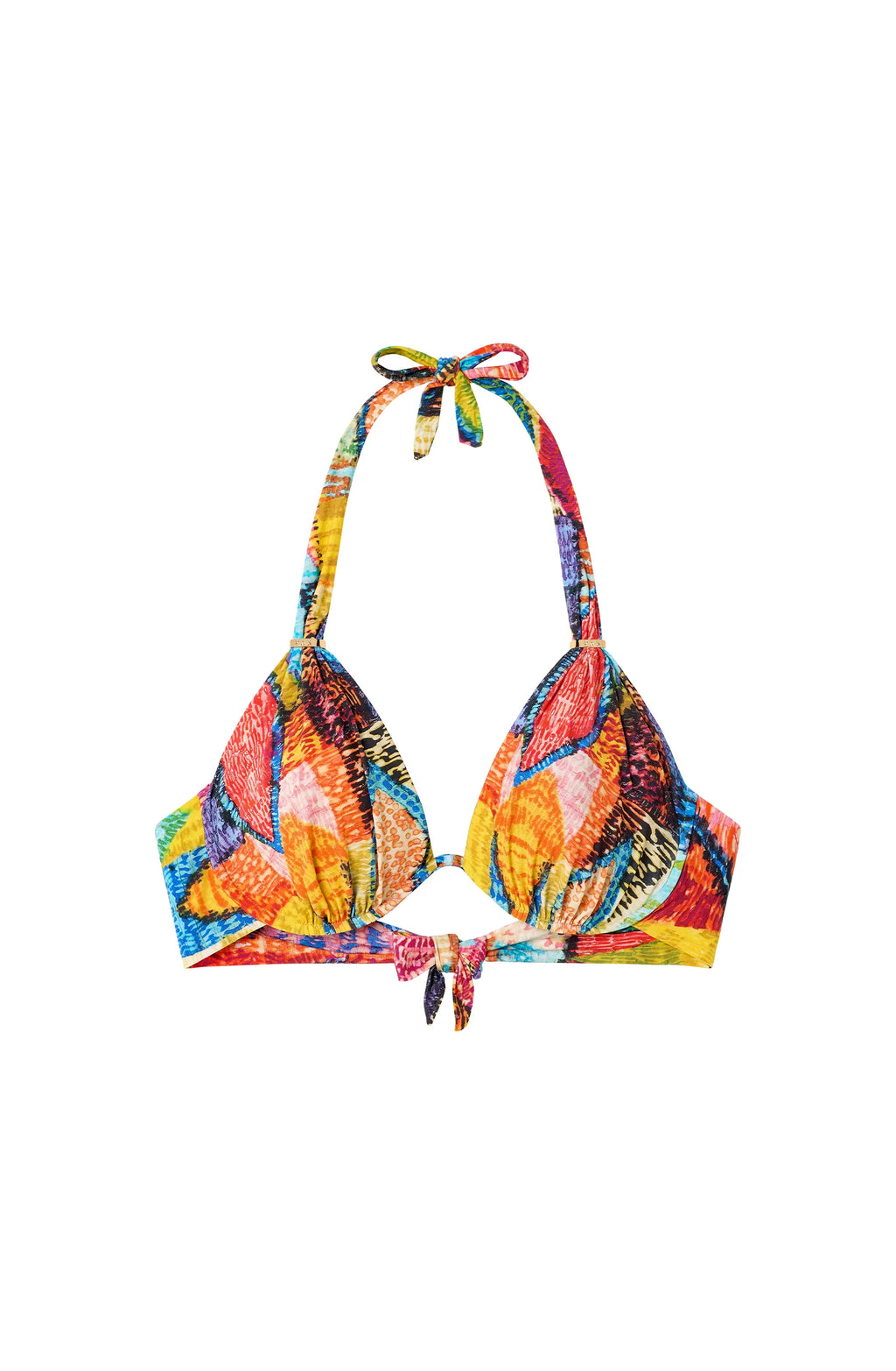 fabia Printed mono-underwired bikini top