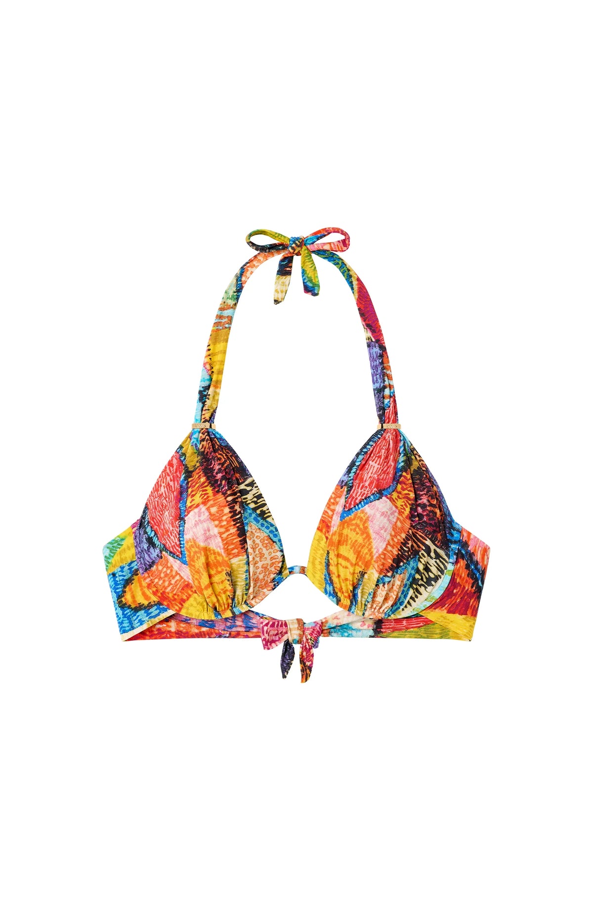 fabia Printed mono-underwired bikini top