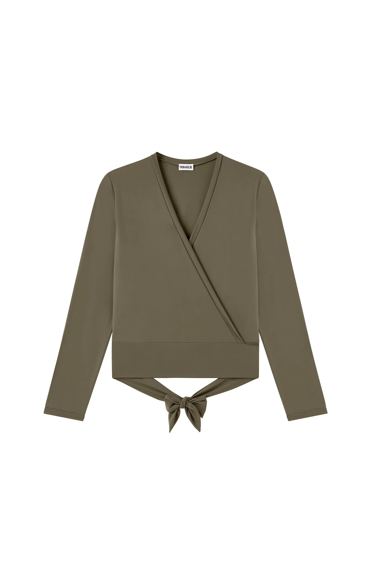 zaya Lichen green wrap top