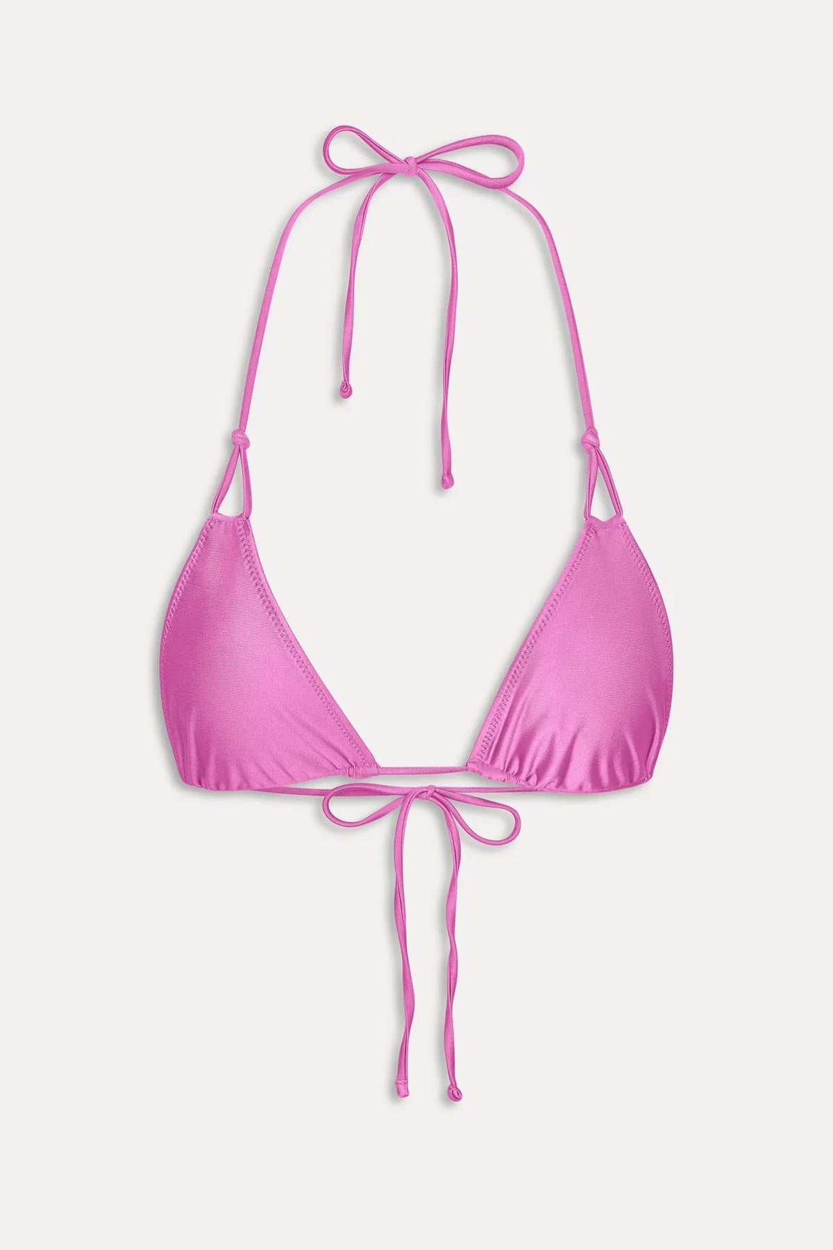 Haut de bikini triangle Ari en satin - Rose Capri
