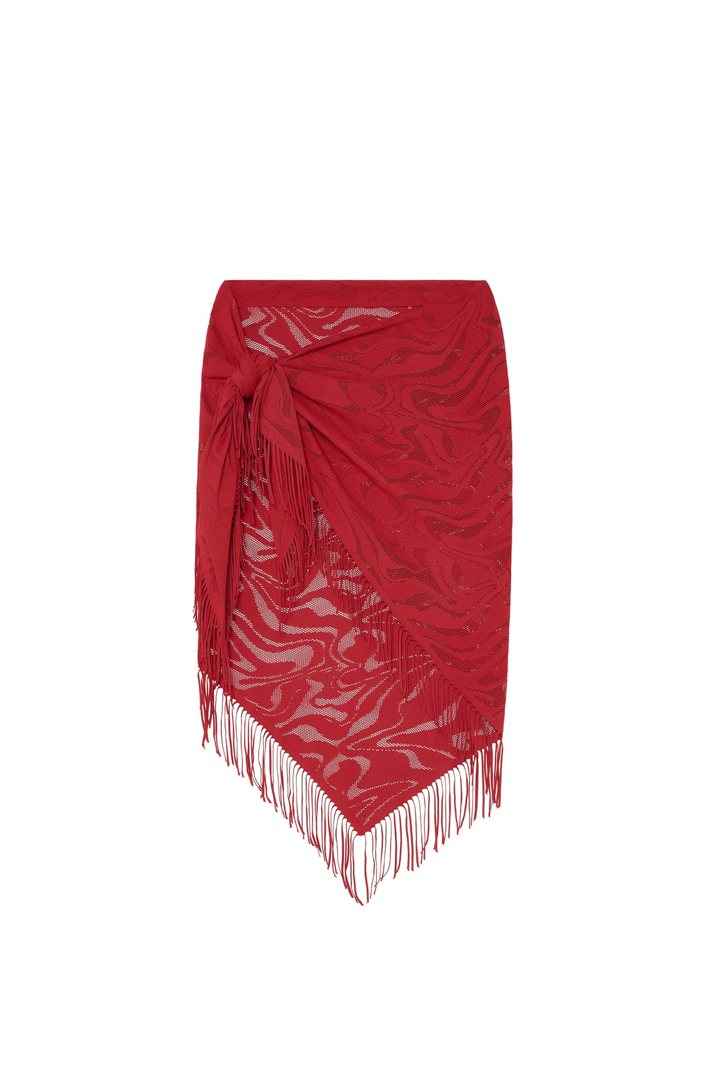 trudy Foam white lace fringed pareo