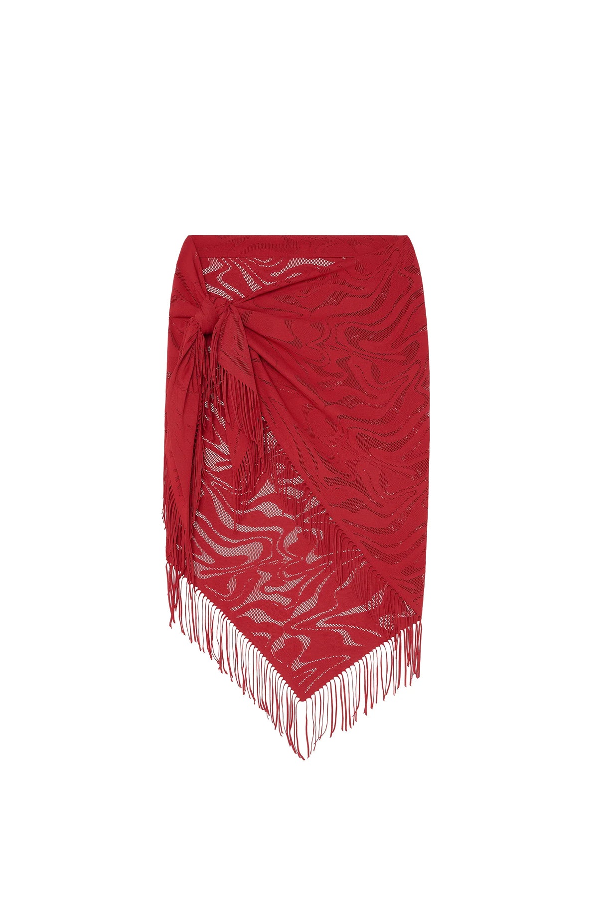 trudy Black lace fringed pareo