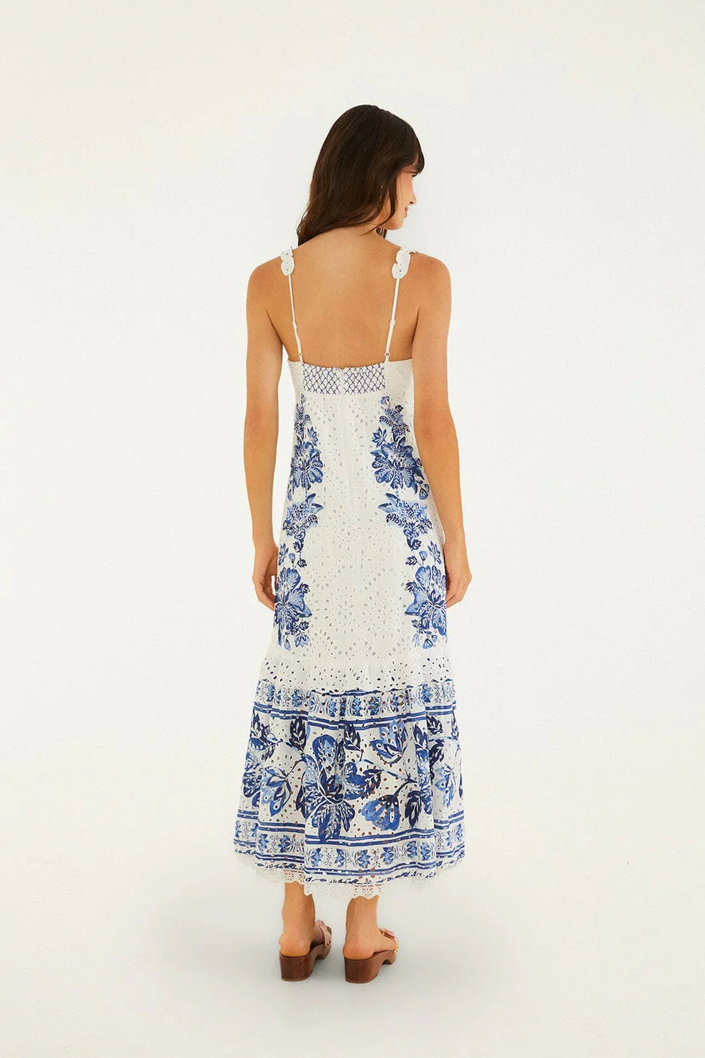Off-White Beautiful Nature Eyelet Midi Dress