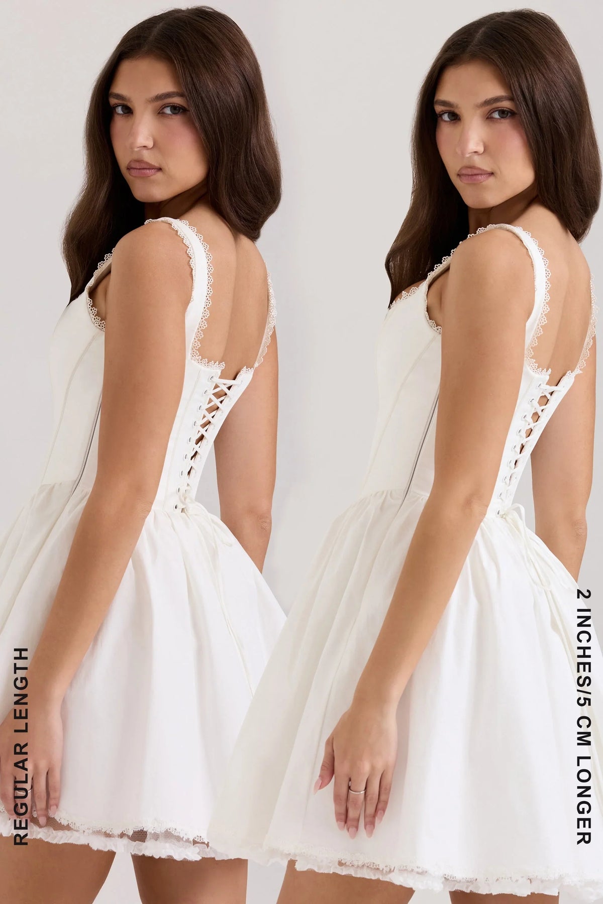 Mini-robe blanche en coton extensible