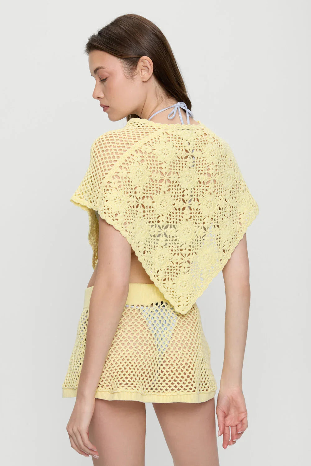 Mini-jupe en crochet Adaline - Beurre fouetté