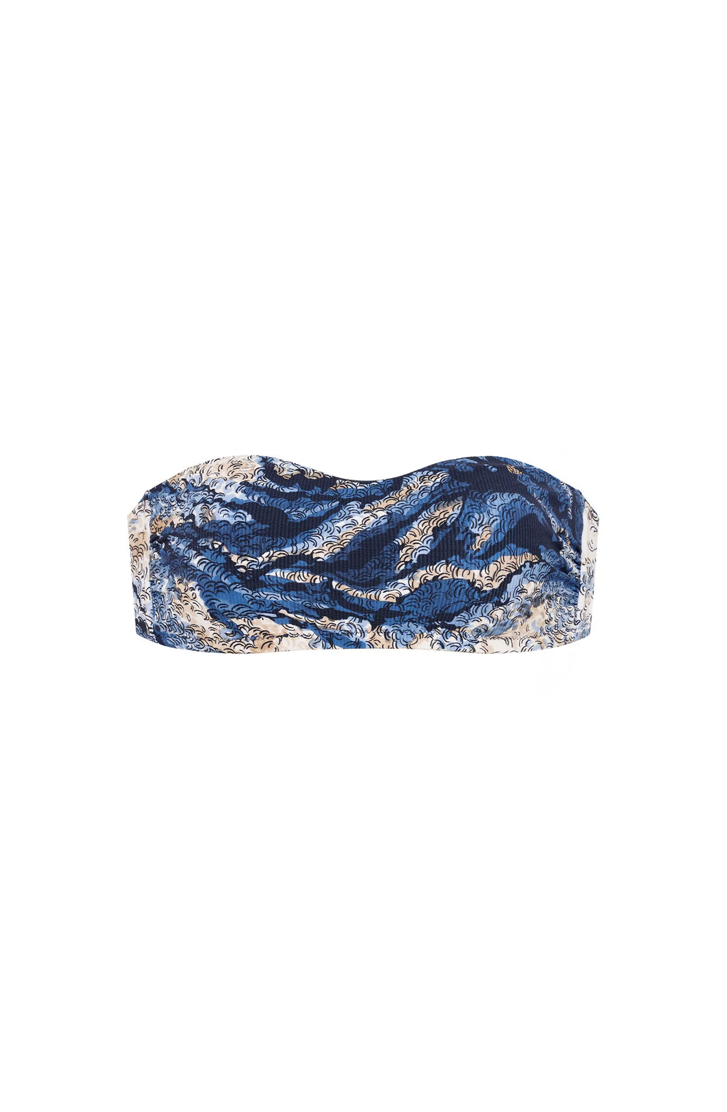 dahia Printed bandeau bikini top