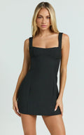 Robe Aretha Mini avec empiècement corset noire