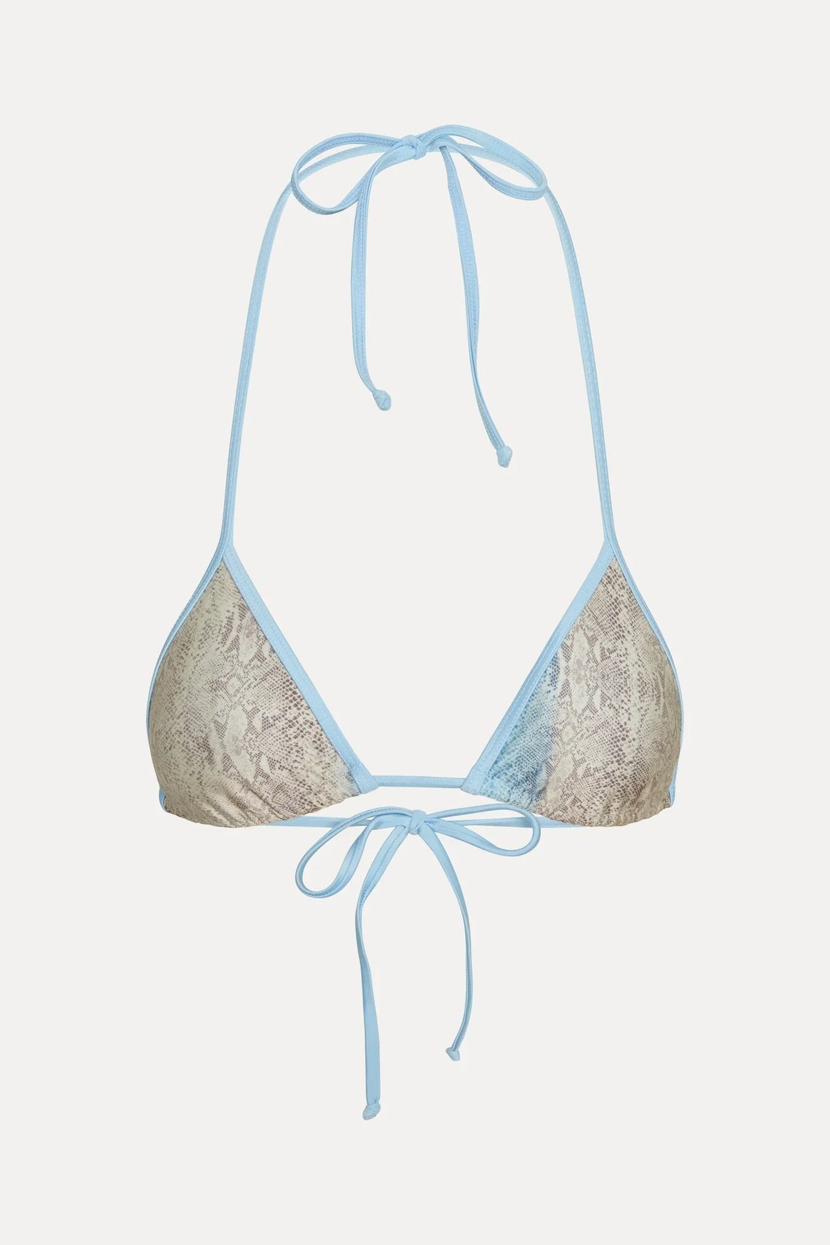 Haut de bikini triangle Nick Satin - Python bleu