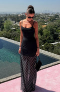 Robe longue à pois noirs et blancs VIP Access
