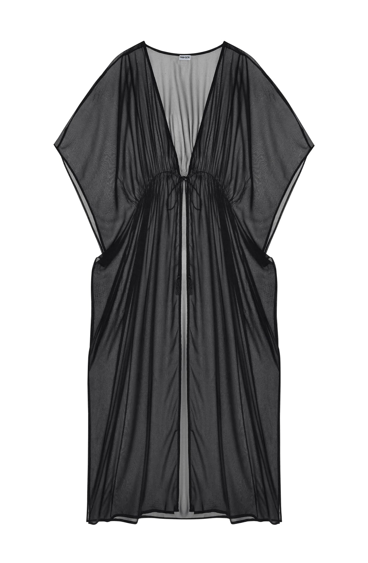 Robe longue noire fendue sur les côtés Azora