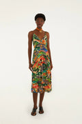 Robe midi sans manches multicolore poisson mer