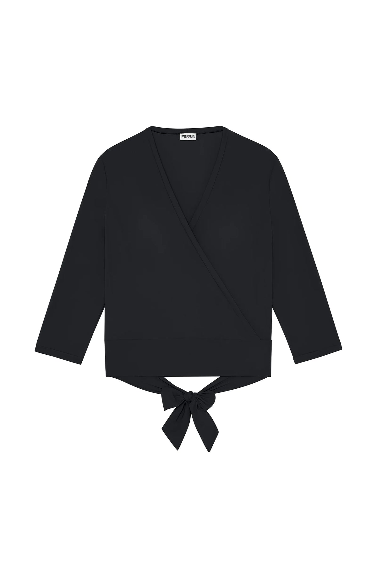 luiza White long-sleeved wrap top