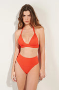 angie Orange high-waisted bikini bottoms