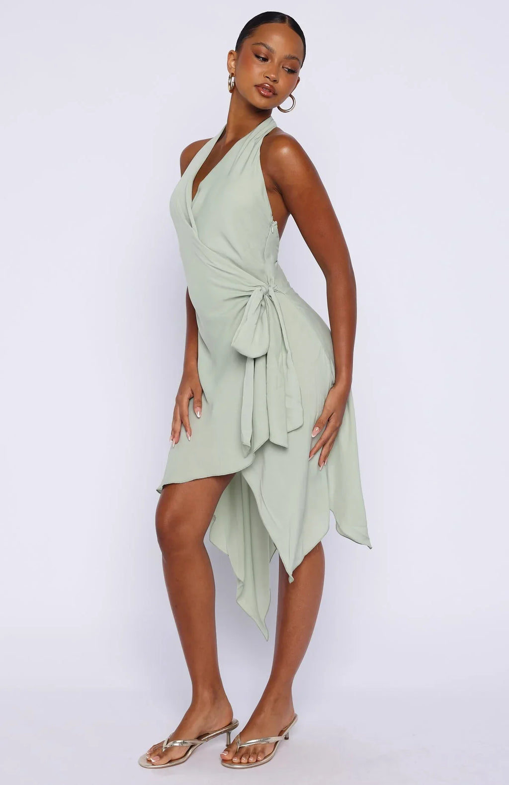 Robe mi-longue licou Reminiscing menthe
