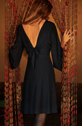 corey Short black dress with long sleeves