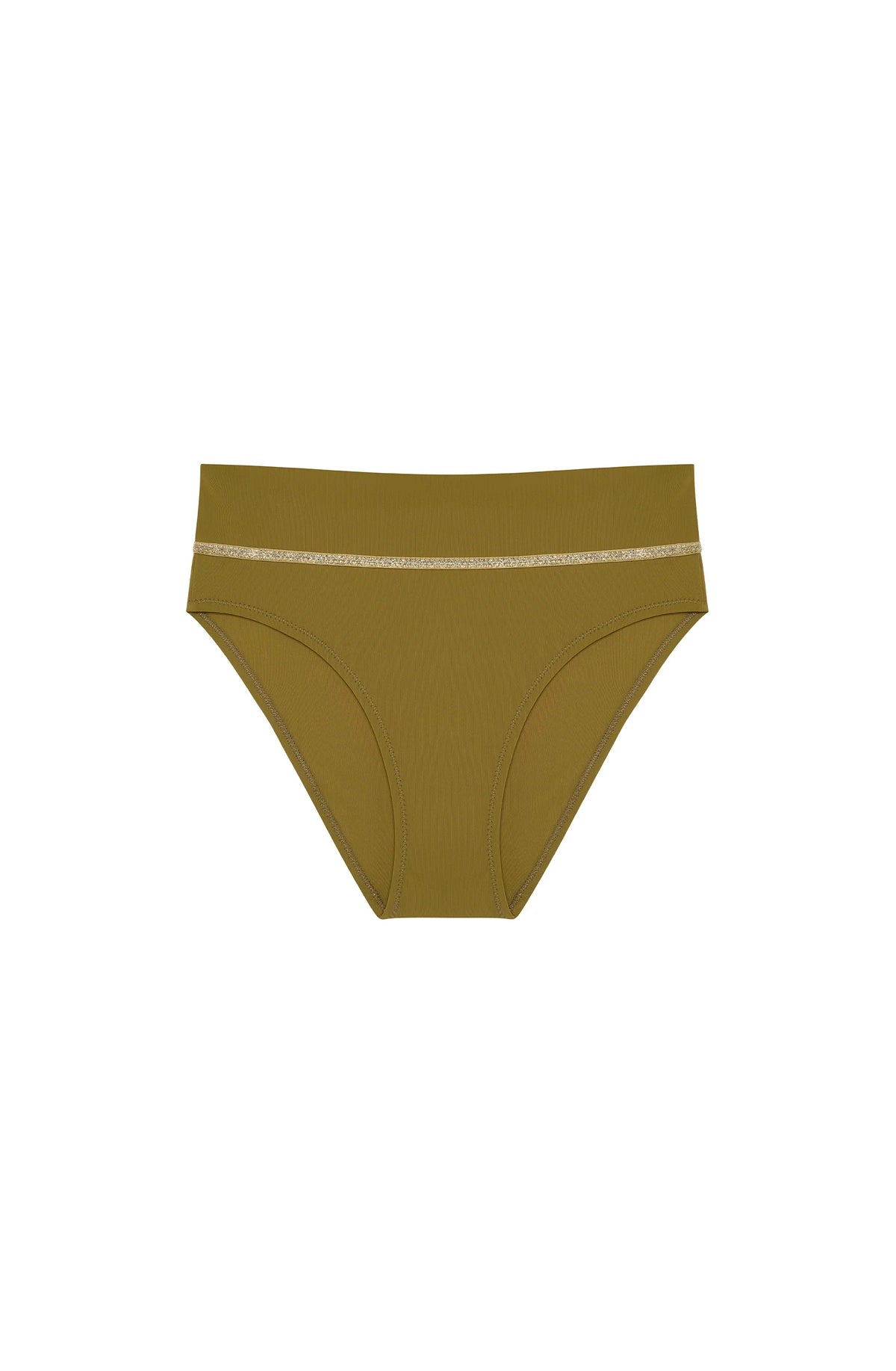 torio Black and gold high-waisted bikini bottoms