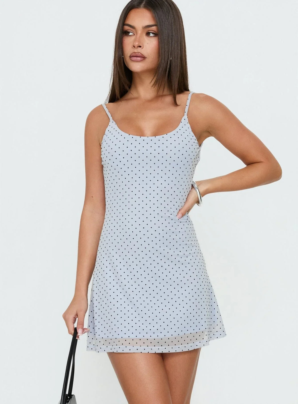 Mini-robe Doralyn à pois bleus