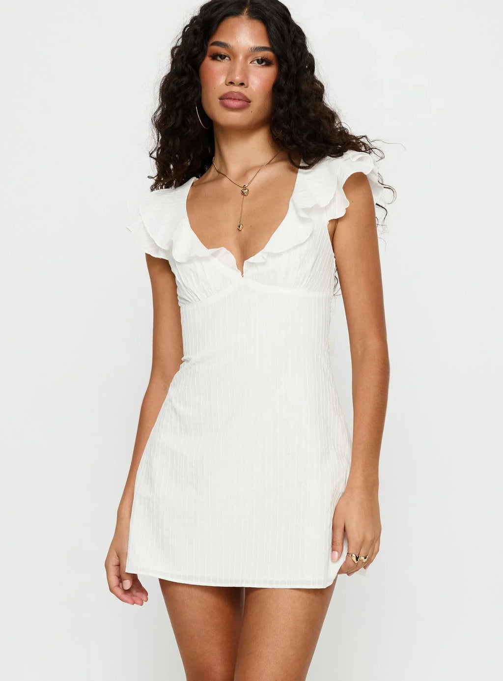 I Guess So Robe Courte en Coton Blanc