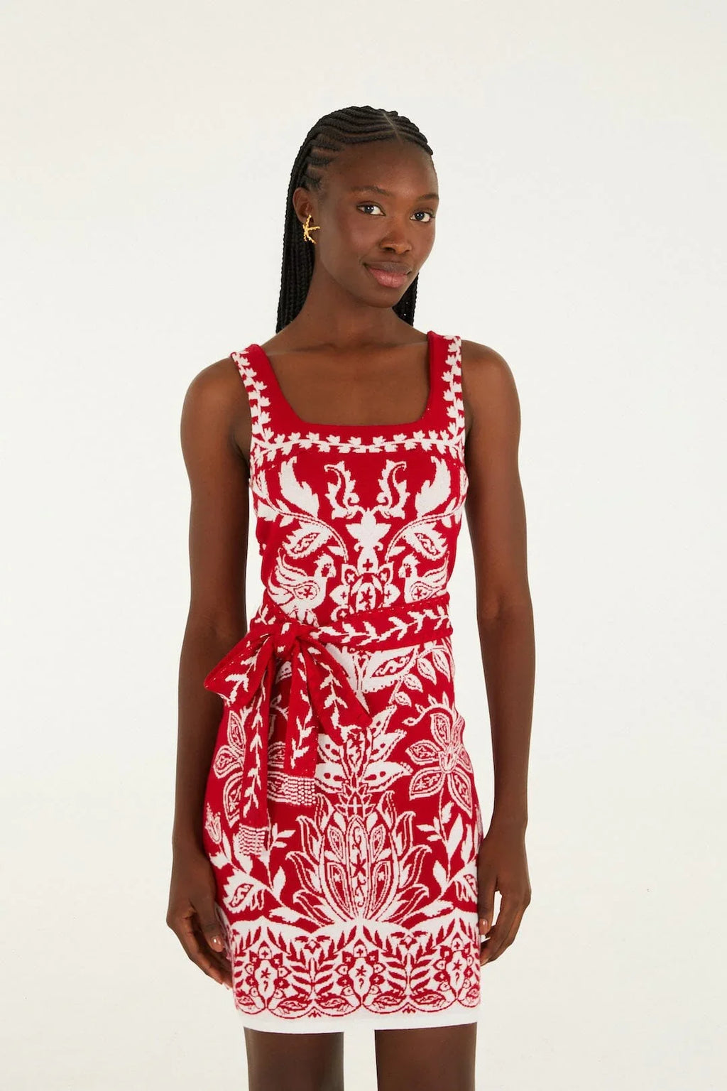 Robe mini en maille rouge Miranda