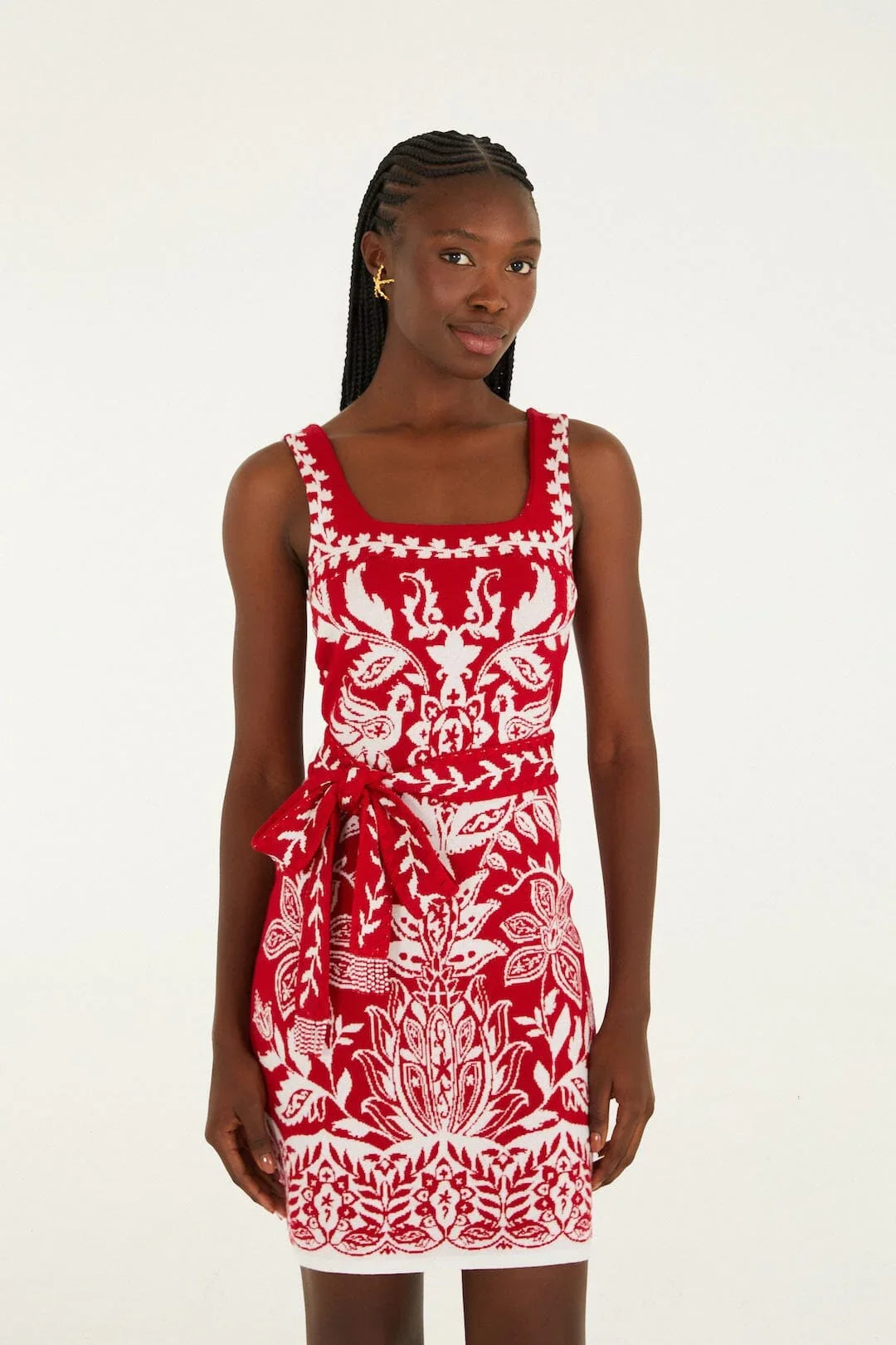 Robe mini en maille rouge Miranda