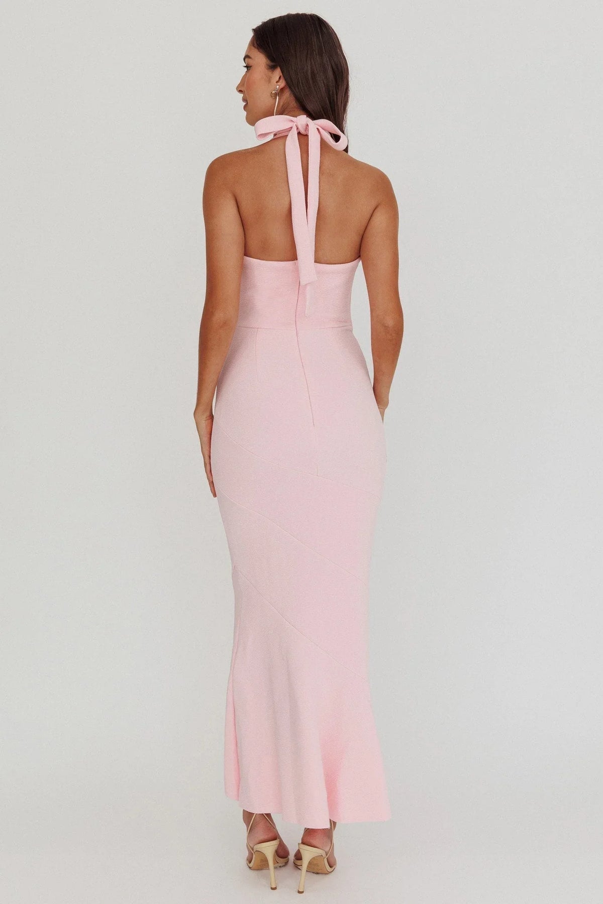 Robe midi dos nu Fire Of Stars rose