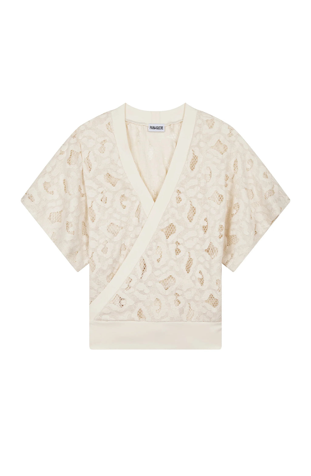 manoa Ecru lace wrap top