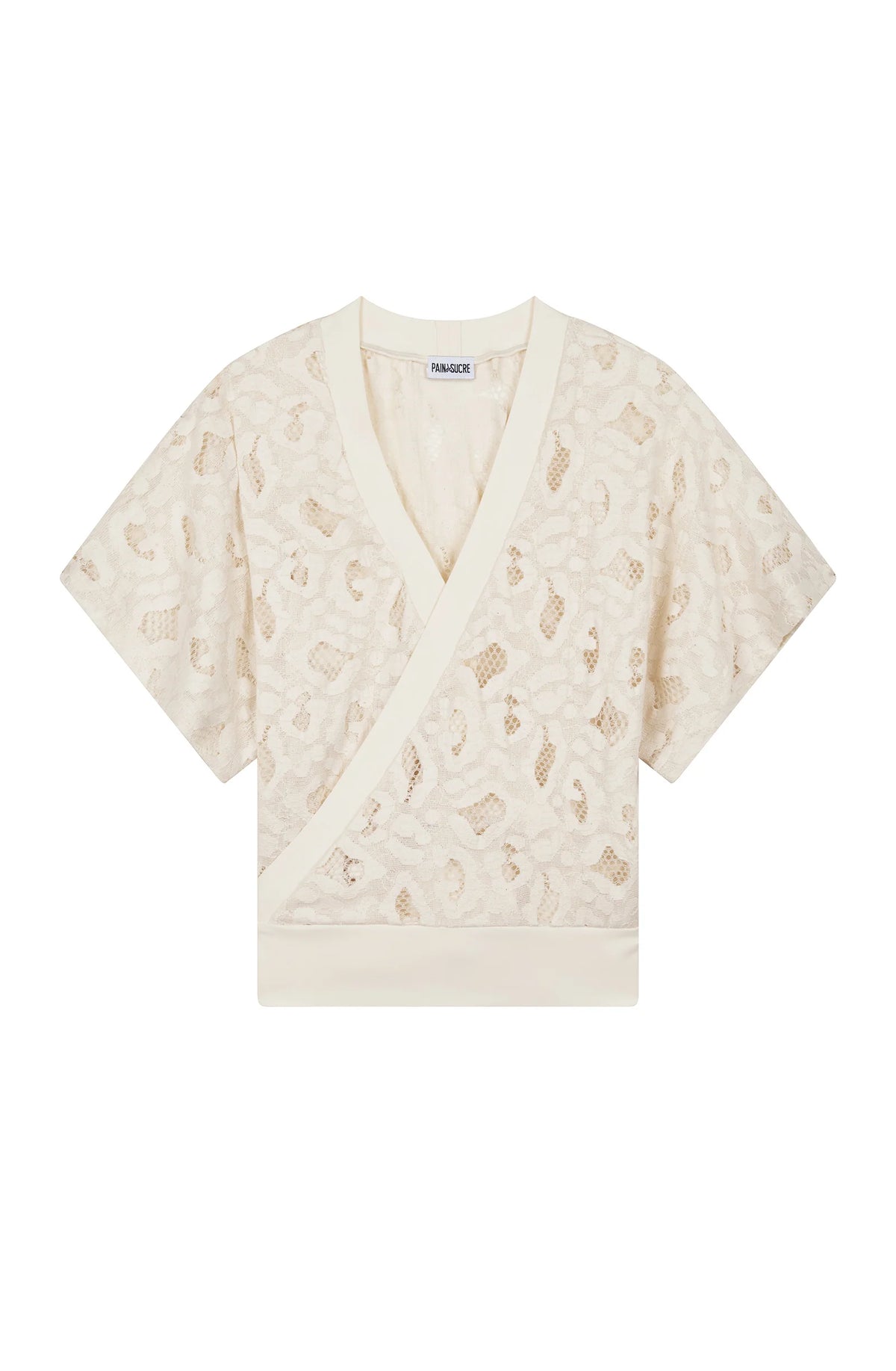 manoa Ecru lace wrap top
