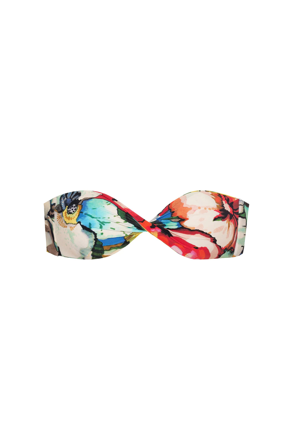 bahati Printed bandeau bikini top with cups