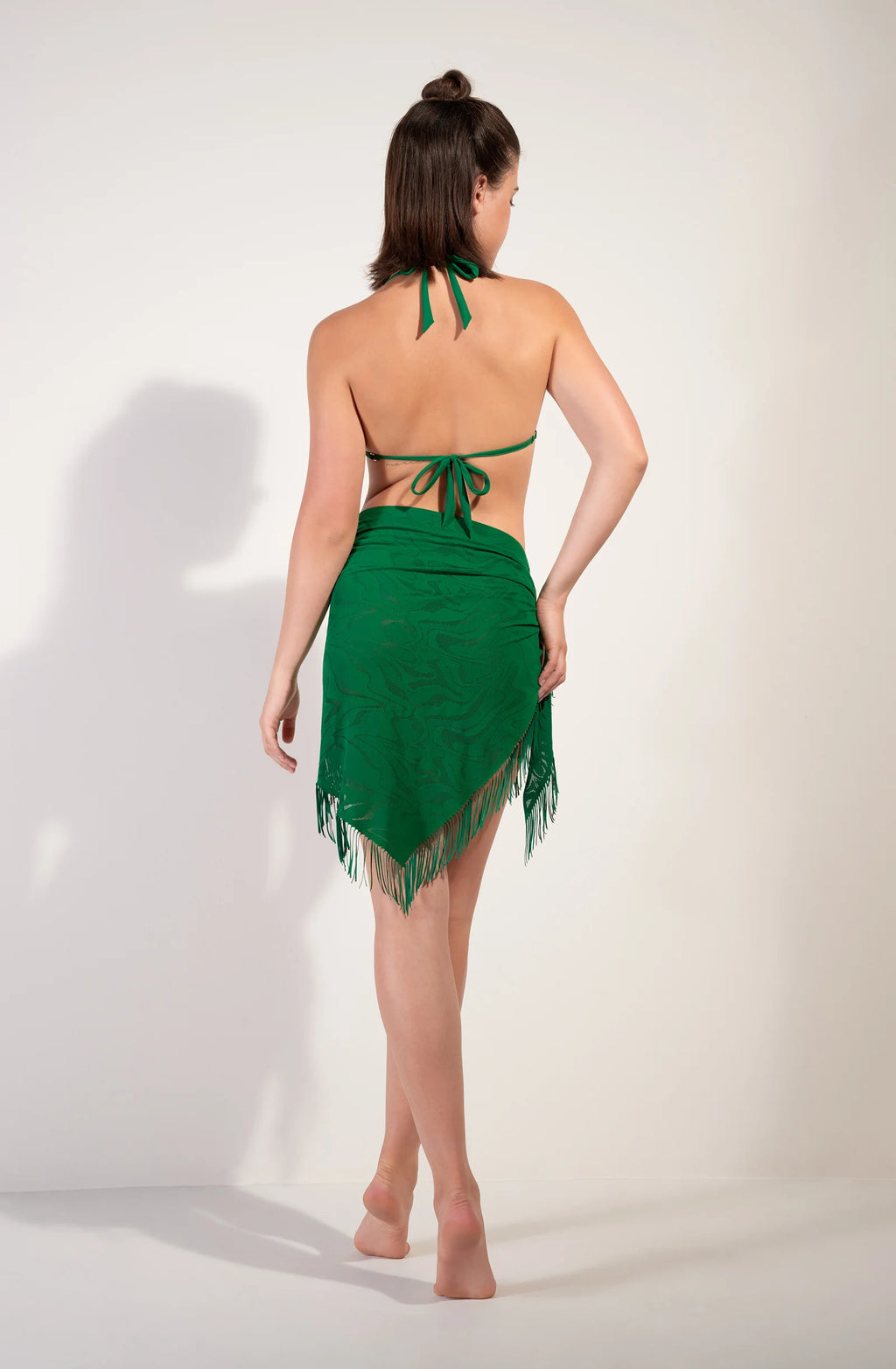 trudy Madder red lace fringed pareo